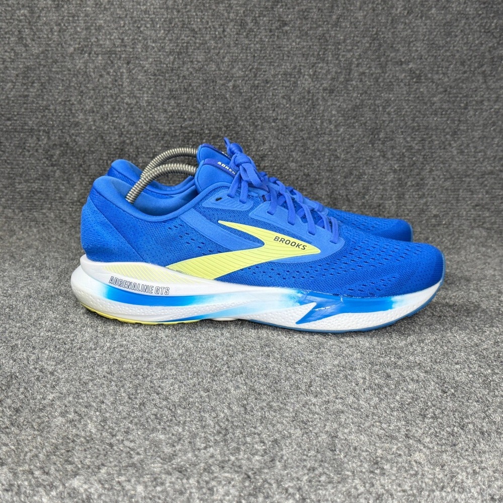 Brooks Adrenaline GTS 24 Running Shoes Men 12 Cobalt Neo Yellow Peacoat Athletic